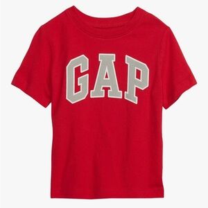 NWT GAP Red Short Sleeve Logo Tee with Gray Letters